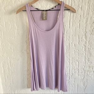 Anthropologie Dolan Lilac Purple Ribbed Medium Tank Top Size Medium